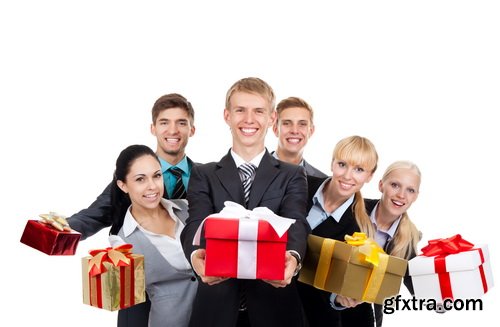 Amazing SS - Happy business team giving, 25xJPGs