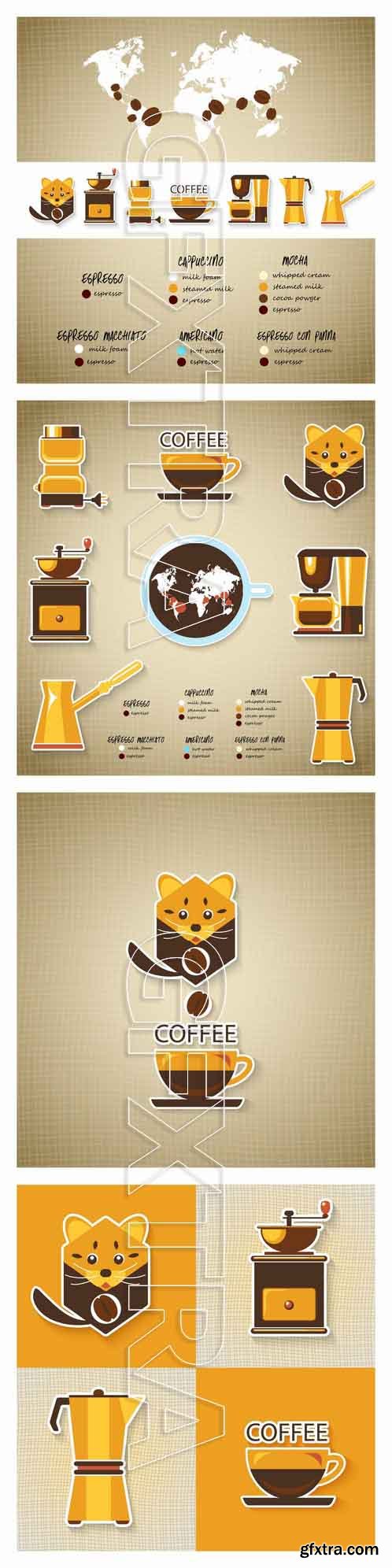 Stock Vector -Infographic Coffee Icon & Kopi Luwak