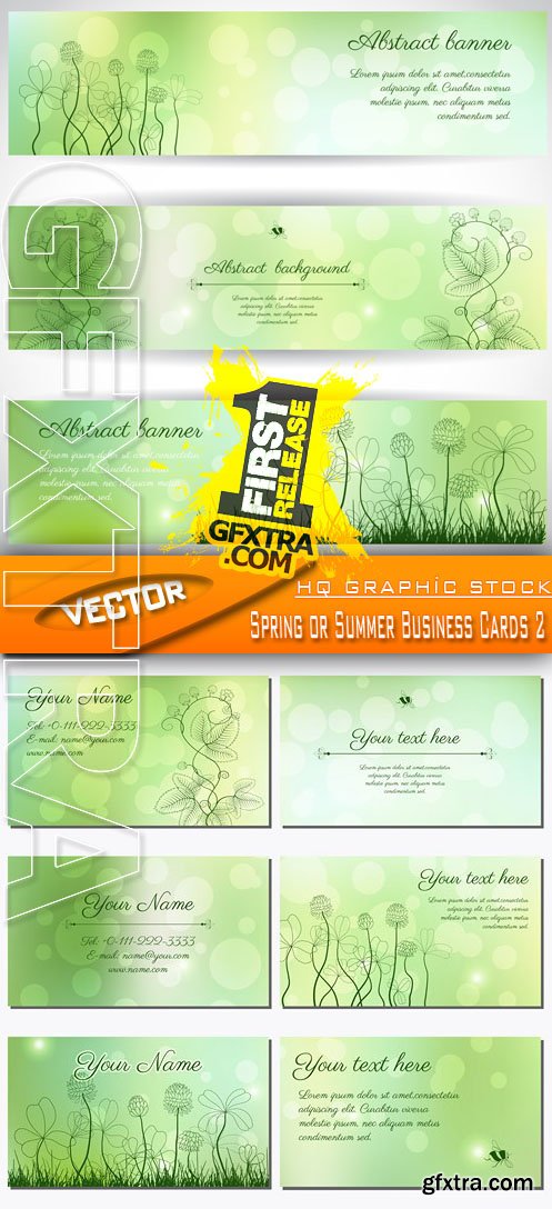 Stock Vector - Spring or Summer Business Cards 2