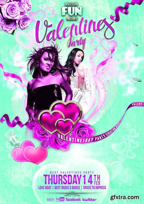 Valentines Party Flyer Template