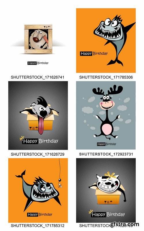 Exclusive SS - Funny Birthday Cards, 25xEPS