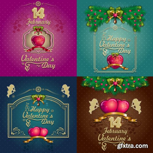 Heart Valentine and Cupids 25xEPS