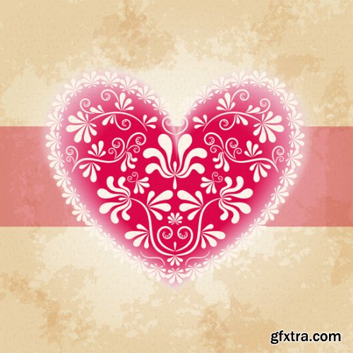 Heart Valentine and Cupids 25xEPS