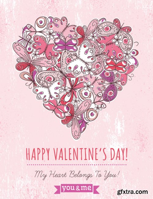 Backgrounds with Valentine Heart 25xEPS