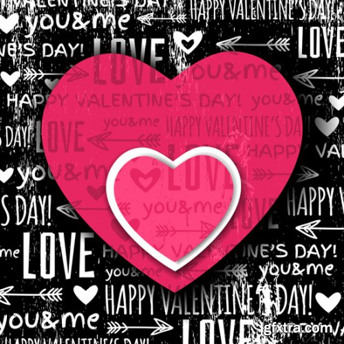 Backgrounds with Valentine Heart 25xEPS