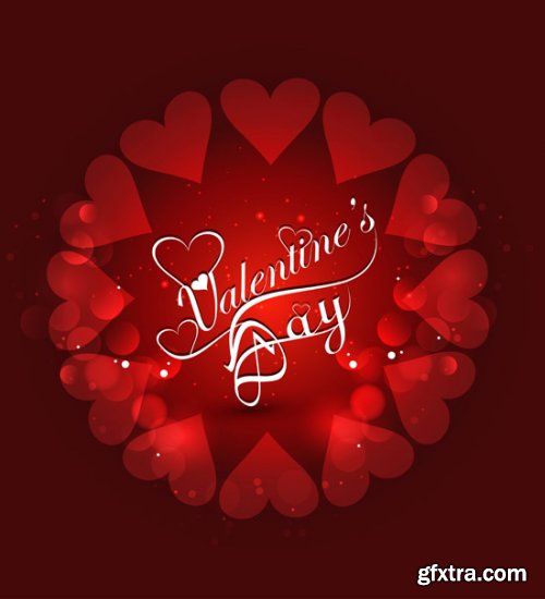 Beautiful Happy Valentine's Day Cards 20xEPS