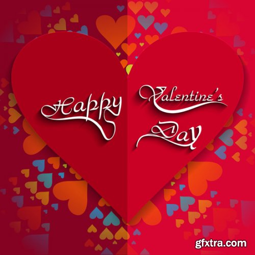 Beautiful Happy Valentine's Day Cards 20xEPS