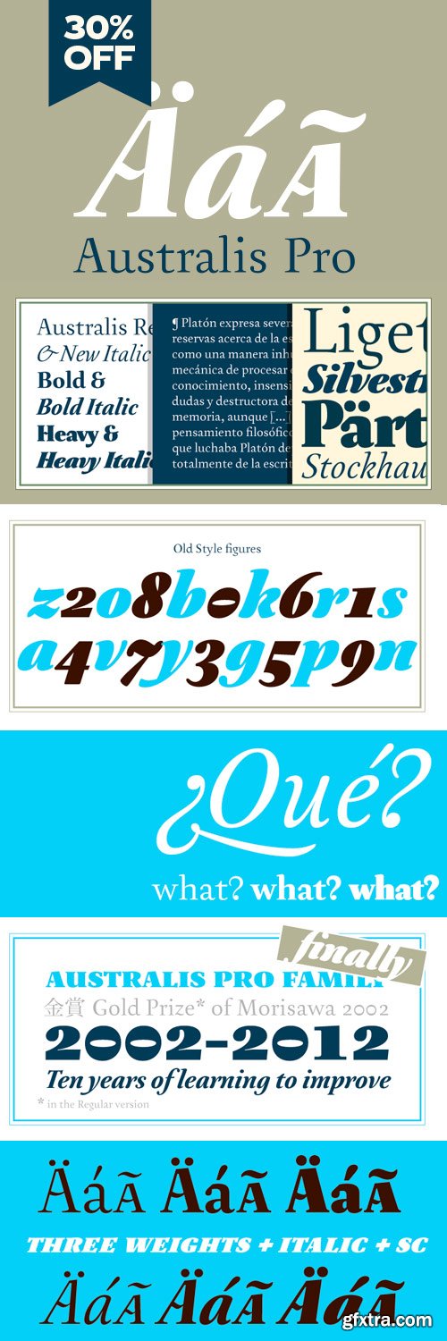 Australis Pro Font Family - 6 Fonts for 199$!