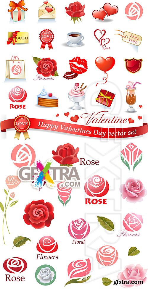 Stock vector - Valentine & love icons