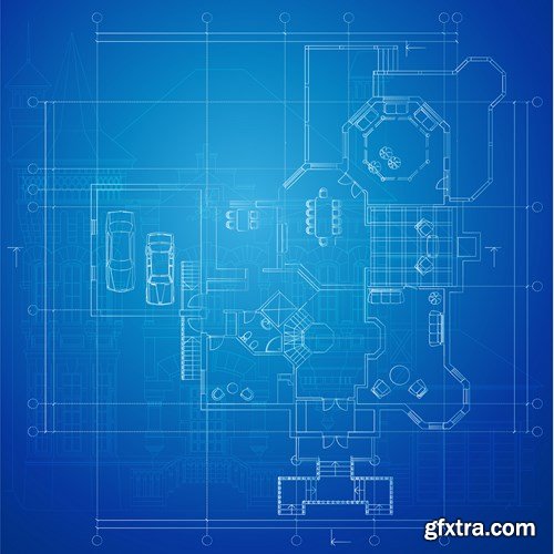 Construction projects and technical drawings - 17xEPS, 8xUHQ JPEGs