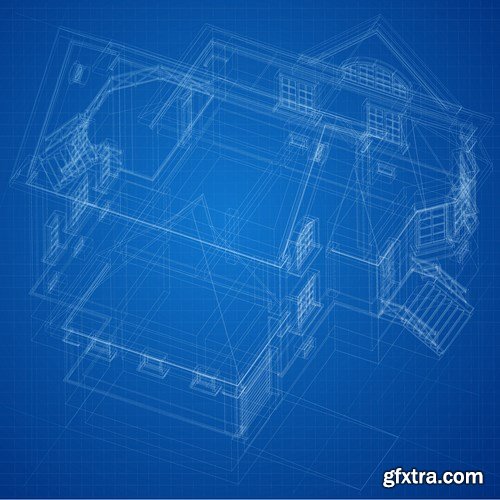 Construction projects and technical drawings - 17xEPS, 8xUHQ JPEGs