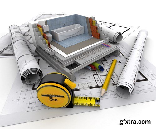 Construction projects and technical drawings - 17xEPS, 8xUHQ JPEGs