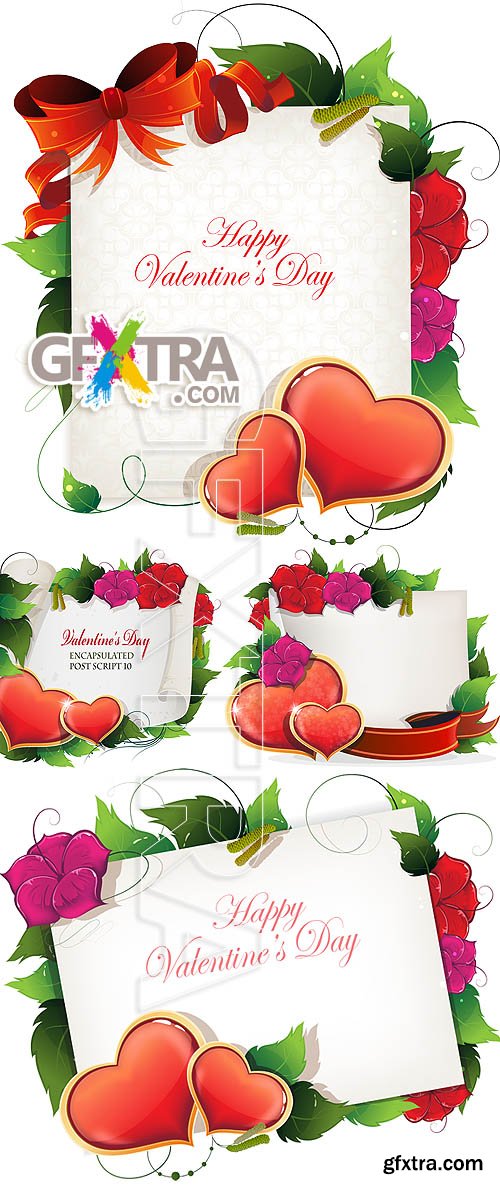 Stock vector - Valentine cards 00016