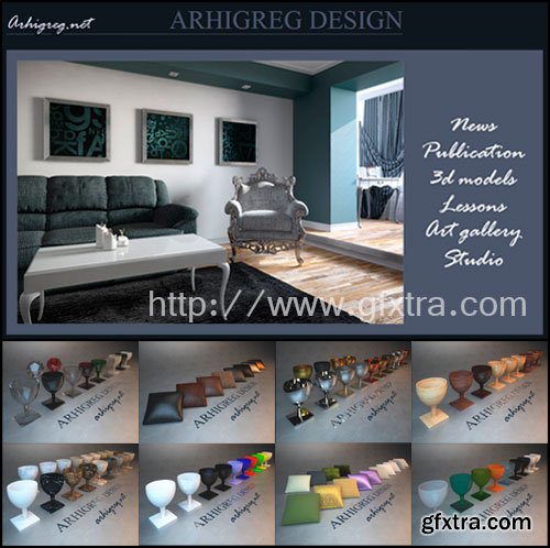 Collection Vray Materials and Models from Arhigreg