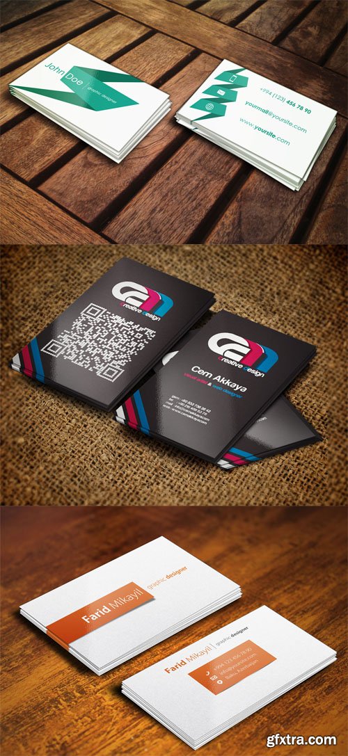 3 Business Cards Mock up Volume 2