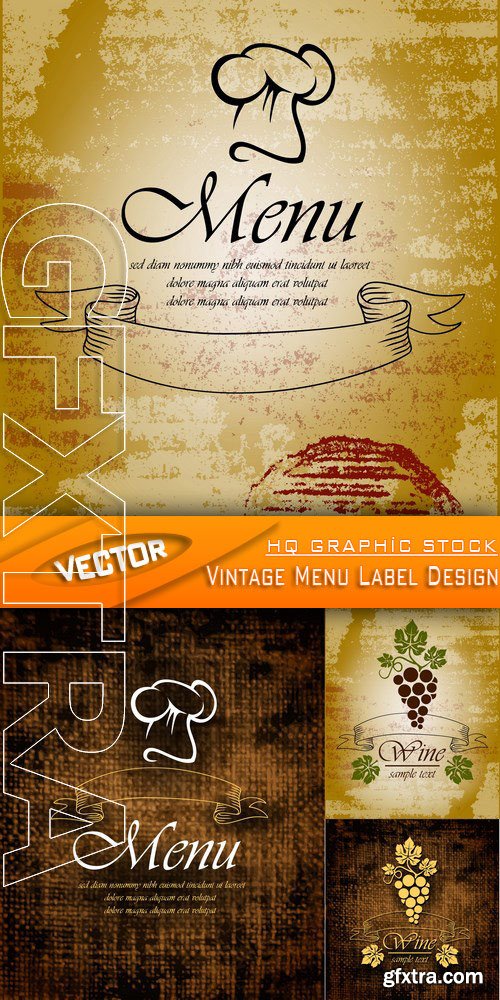 Stock Vector - Vintage Menu Label Design