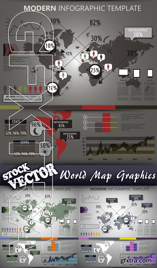 Stock Vector - World Map Graphics