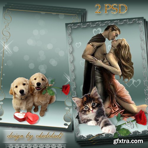 Romantic frame for photo - I love you