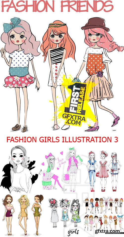 Amazing SS - Fashion girls illustration 3, 19xEPS; 4xJPG