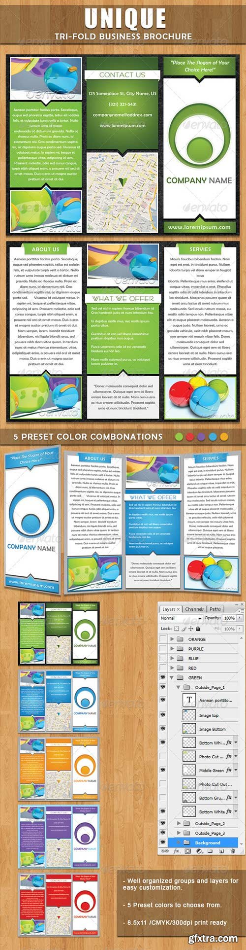 GraphicRiver - Unique Tri-fold Brochure 292877