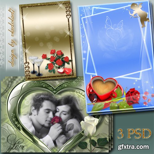 Romantic frame for photo - So tenderly I love you