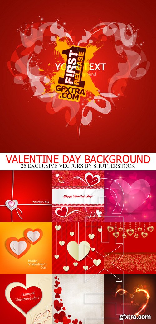 Amazing SS - Valentines day background, 25xEPS