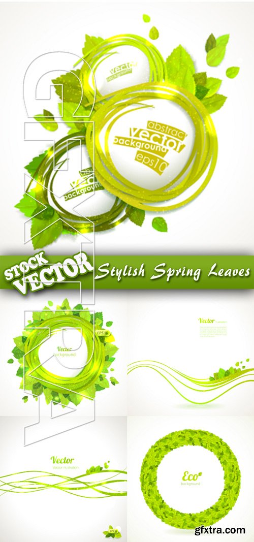 Stock Vector - Stylish Spring Leaves