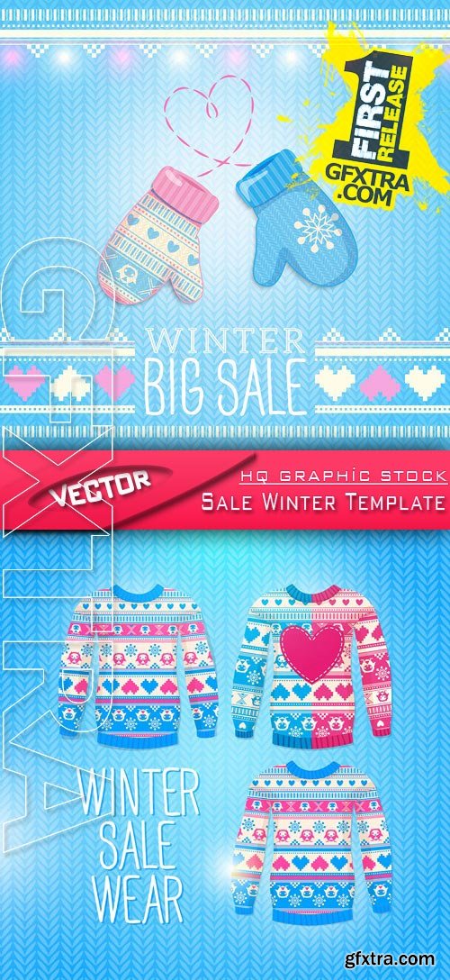 Stock Vector - Sale Winter Template