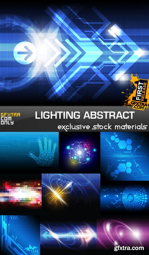 Lightning Abstract Backgrounds, 25xEPS