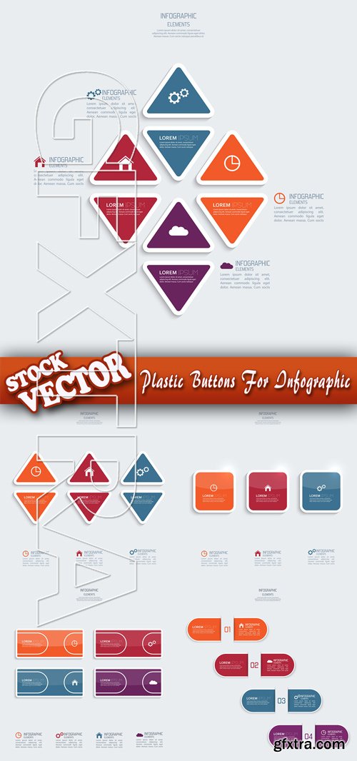 Stock Vector - Plastic Buttons For Infographic