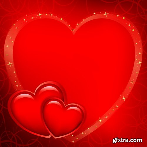 Amazing SS - Bright Valentine day background, 25xEPS