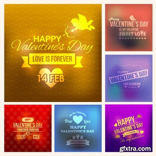 Stock Vector - Valentine's Day Golden Badge Design