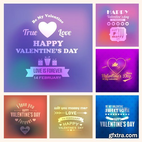 Stock Vector - Valentine's Day Golden Badge Design