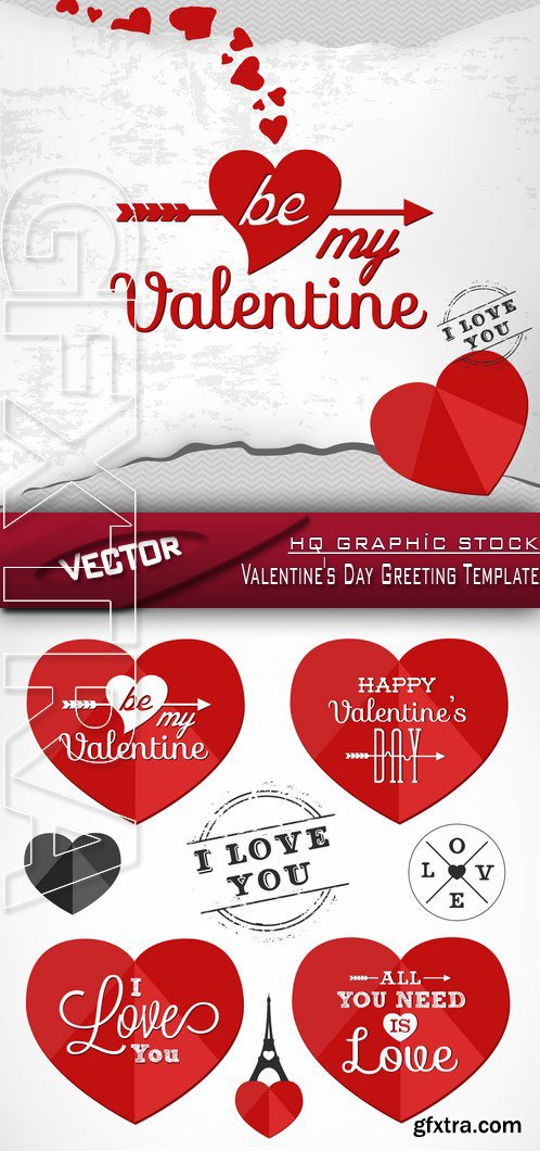 Stock Vector - Valentine's Day Greeting Template