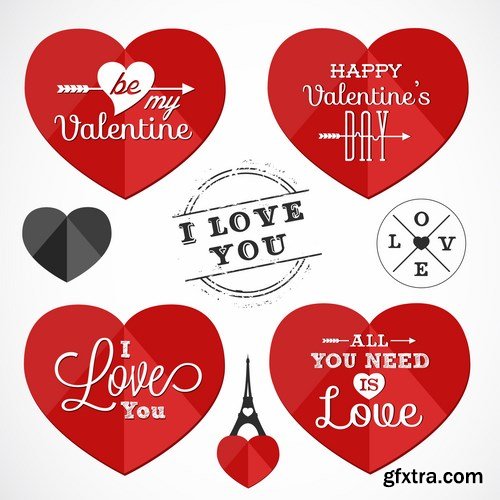 Stock Vector - Valentine's Day Greeting Template