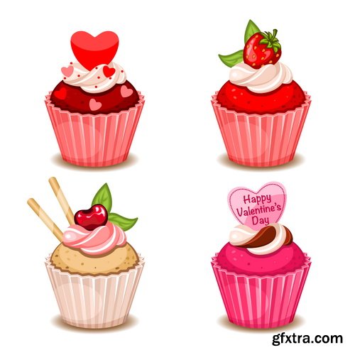 Amazing SS - Valentines cupcake, 25xEPS