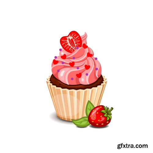 Amazing SS - Valentines cupcake, 25xEPS