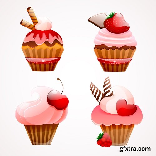 Amazing SS - Valentines cupcake, 25xEPS