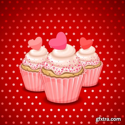 Amazing SS - Valentines cupcake, 25xEPS