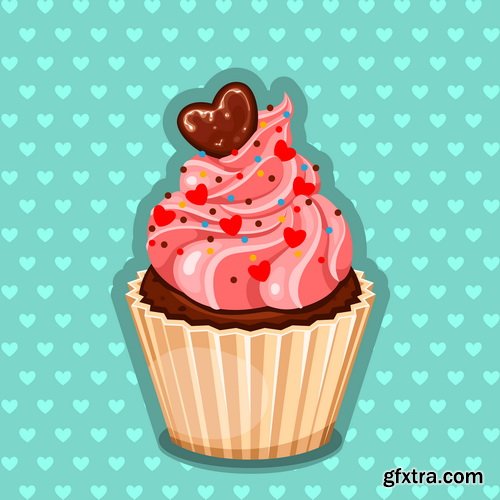 Amazing SS - Valentines cupcake, 25xEPS