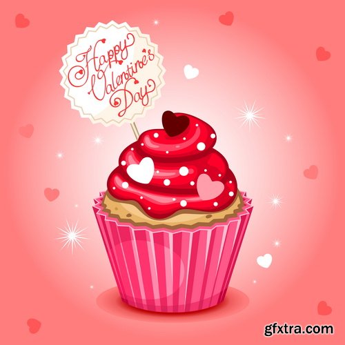 Amazing SS - Valentines cupcake, 25xEPS