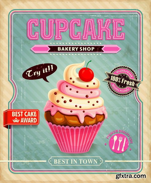 Amazing SS - Valentines cupcake, 25xEPS