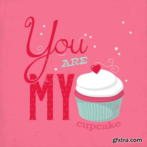 Amazing SS - Valentines cupcake, 25xEPS