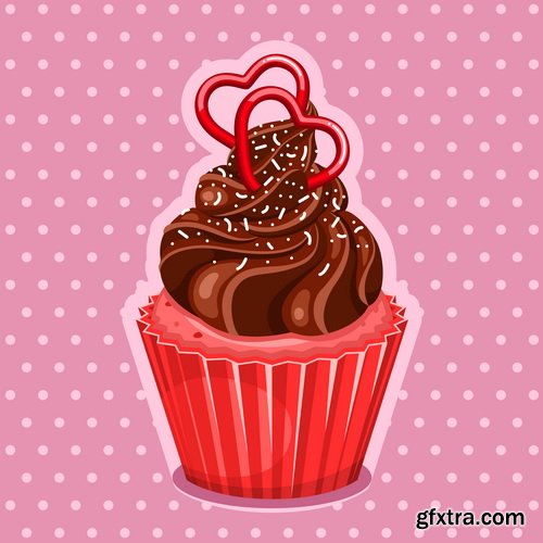 Amazing SS - Valentines cupcake, 25xEPS