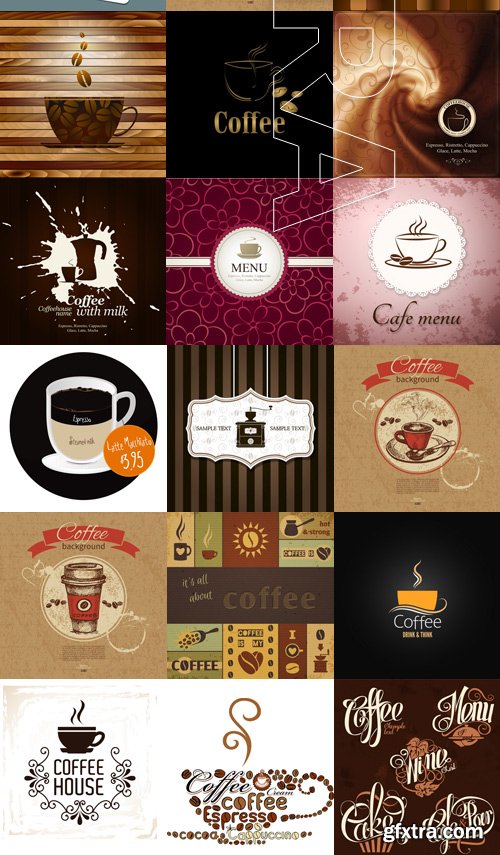 Amazing SS - Coffee cup label concept menu, 25xEPS