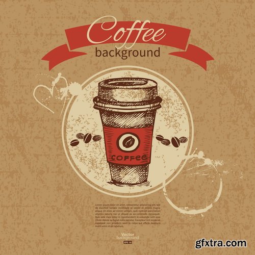 Amazing SS - Coffee cup label concept menu, 25xEPS