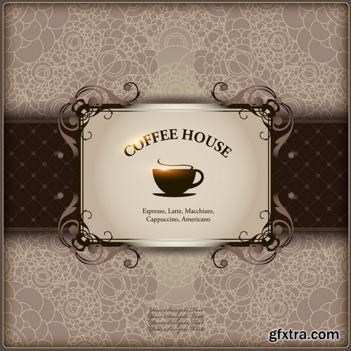 Amazing SS - Coffee cup label concept menu, 25xEPS