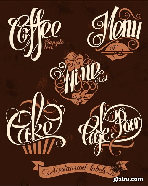 Amazing SS - Coffee cup label concept menu, 25xEPS