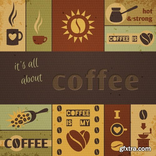 Amazing SS - Coffee cup label concept menu, 25xEPS