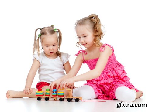 Amazing SS - Kid playing with toy on white background, 25xJPGs